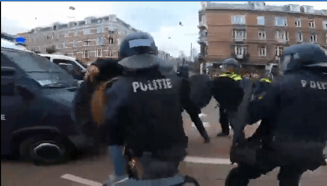 Amsterdam’s Nazi Agents of the State Terrorize & Brutalize Unarmed Citizens Protesting Medical Tyranny (Video)