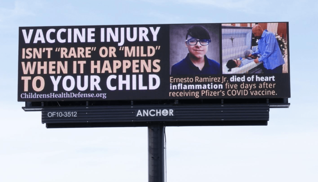 Dad Launches Billboard Campaign With RFK Jr's Organization To Out Pfizer COVID Shot As What Killed His 16-Year-Old Son (Video) - The Washington Standard