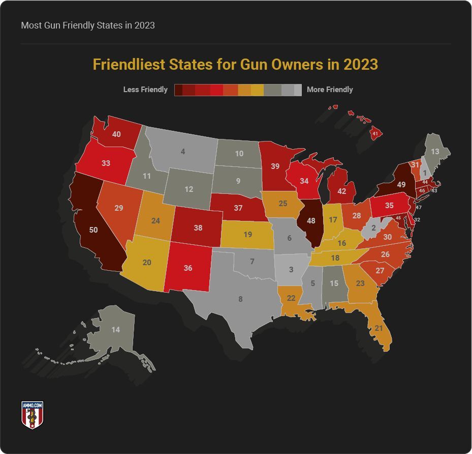 Cassandra McBride   Gun Friendly States Map 