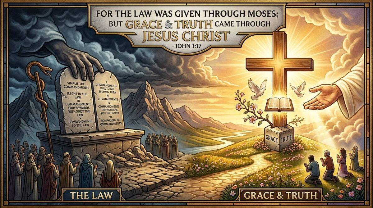 The Law (Moses), Because Of His Mercy, Brings Us To The Cross (To Christ), To Receive His Grace: They Are Not Opposed – They Are Complementary In Meeting His Ends…